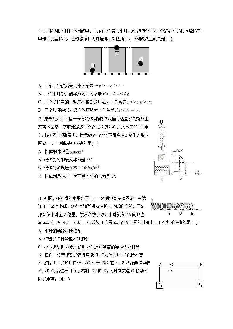 河北省衡水五中2019-2020学年八年级下学期期末物理试题03