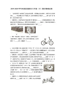 河南省洛阳市2019-2020学年八年级下学期期末物理试题
