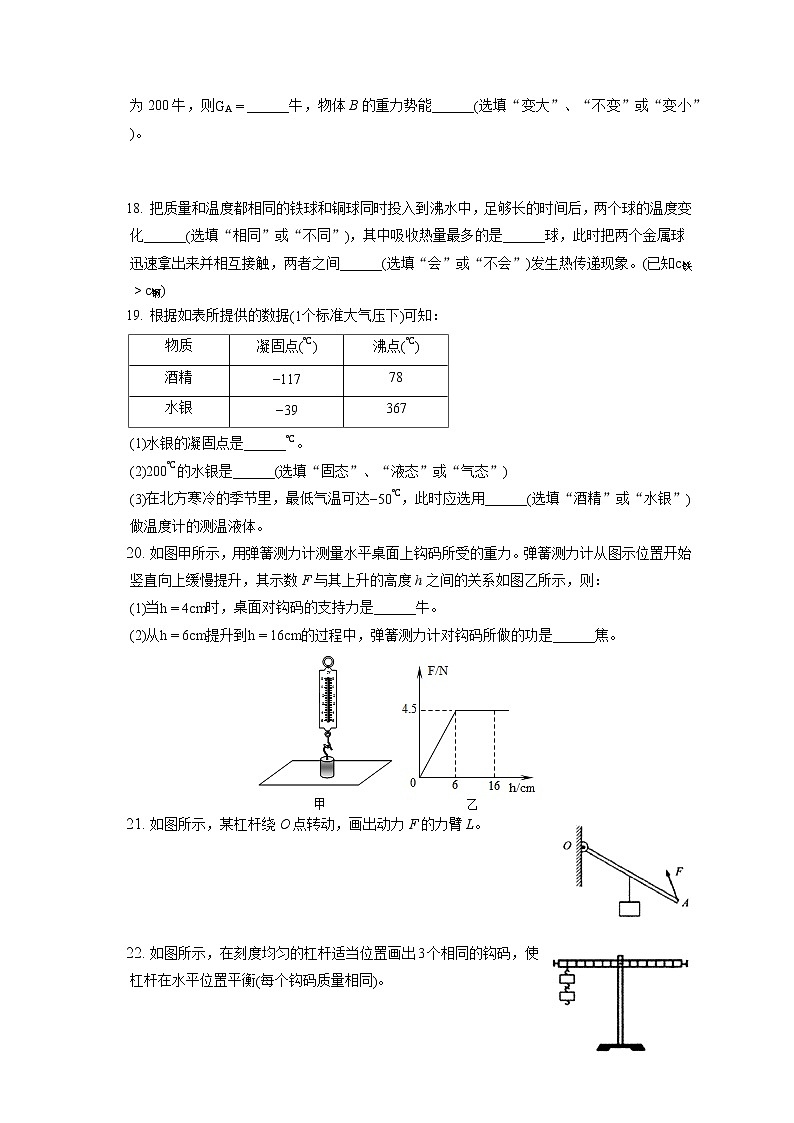 上海市浦东新区第四教育署2019-2020学年八年级下学期期末物理试题第3页