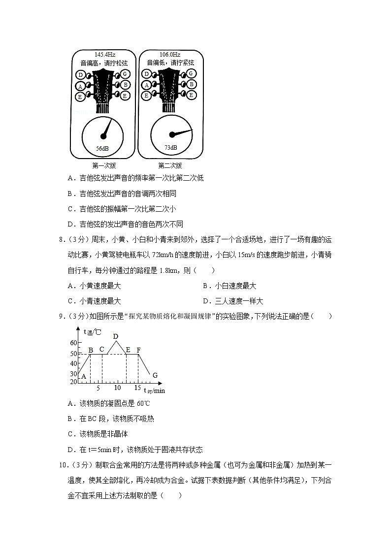 广东省中山市共进联盟2022-2023学年八年级上学期期中物理试题第3页