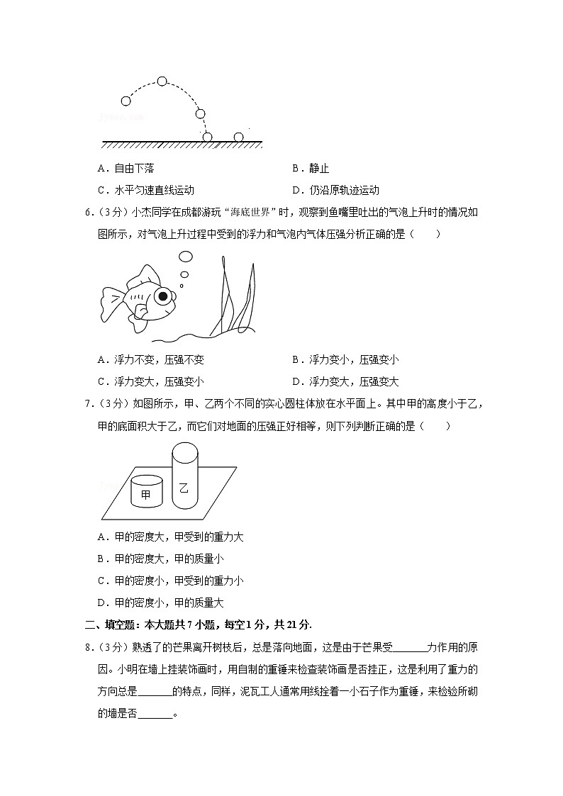 广东省河源市紫金县2021-2022学年八年级下学期期中物理试题第2页