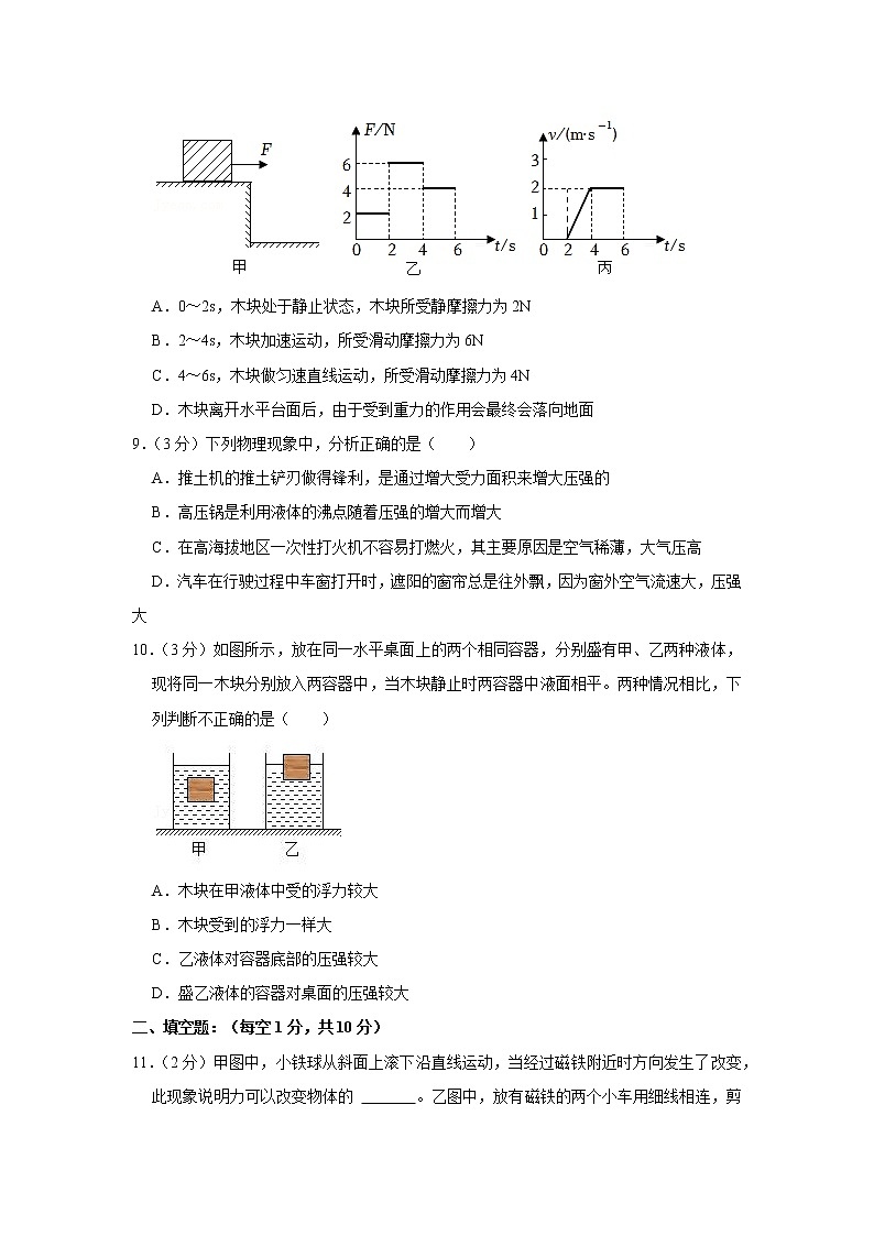 湖北省黄冈实验中学2021-2022学年八年级下学期期中物理试题03