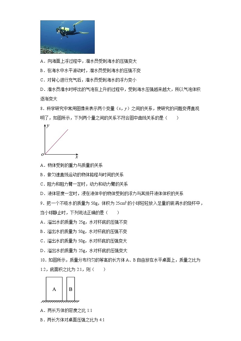重庆市南开中学2021-2022学年八年级下学期半期考试物理试题第3页