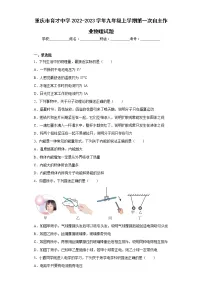 重庆市育才中学2022-2023学年九年级上学期第一次自主作业物理试题