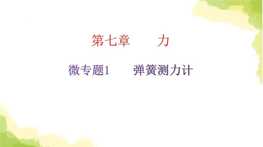 人教版八年級物理下冊微專題1彈簧測力計課件第2頁