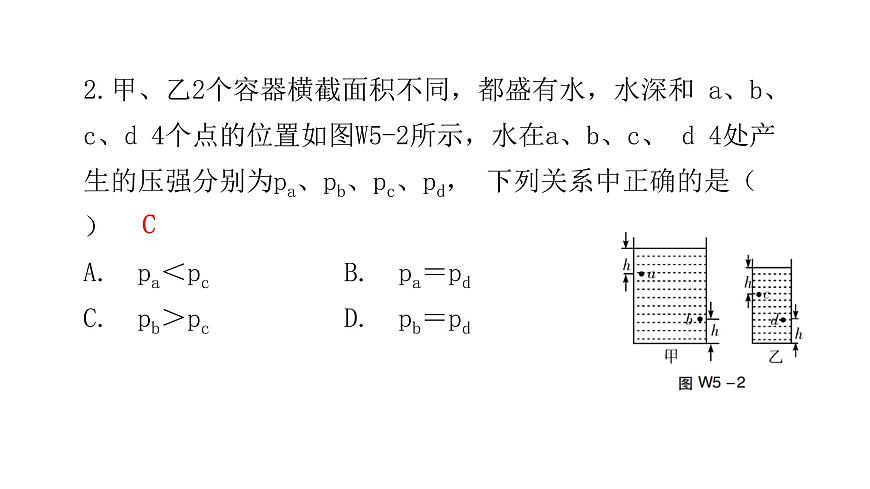 人教版八年級(jí)物理下冊微專題5液體壓強(qiáng)課件第4頁