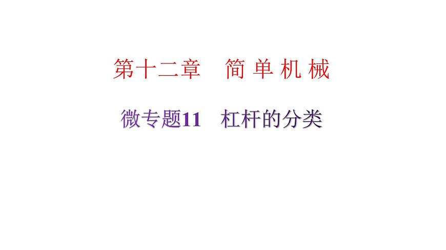 人教版八年級物理下冊微專題11杠桿的分類課件第2頁