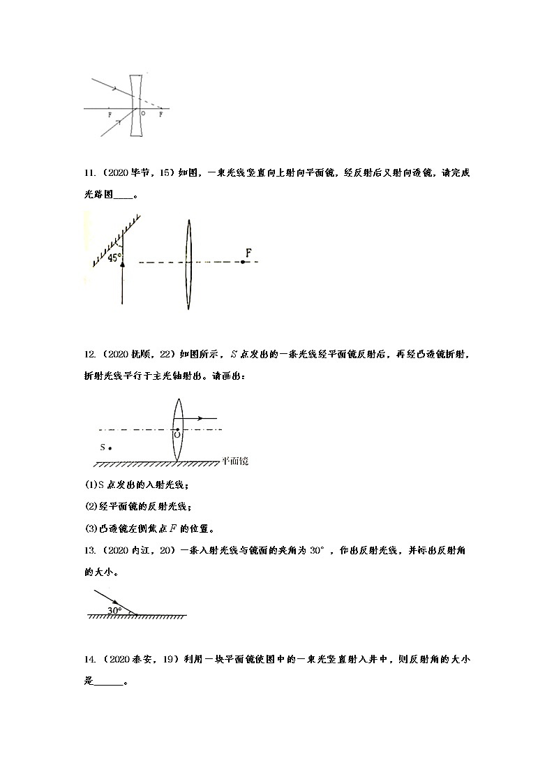 初中物理中考复习 2020年中考物理真题分类训练——光学作图03