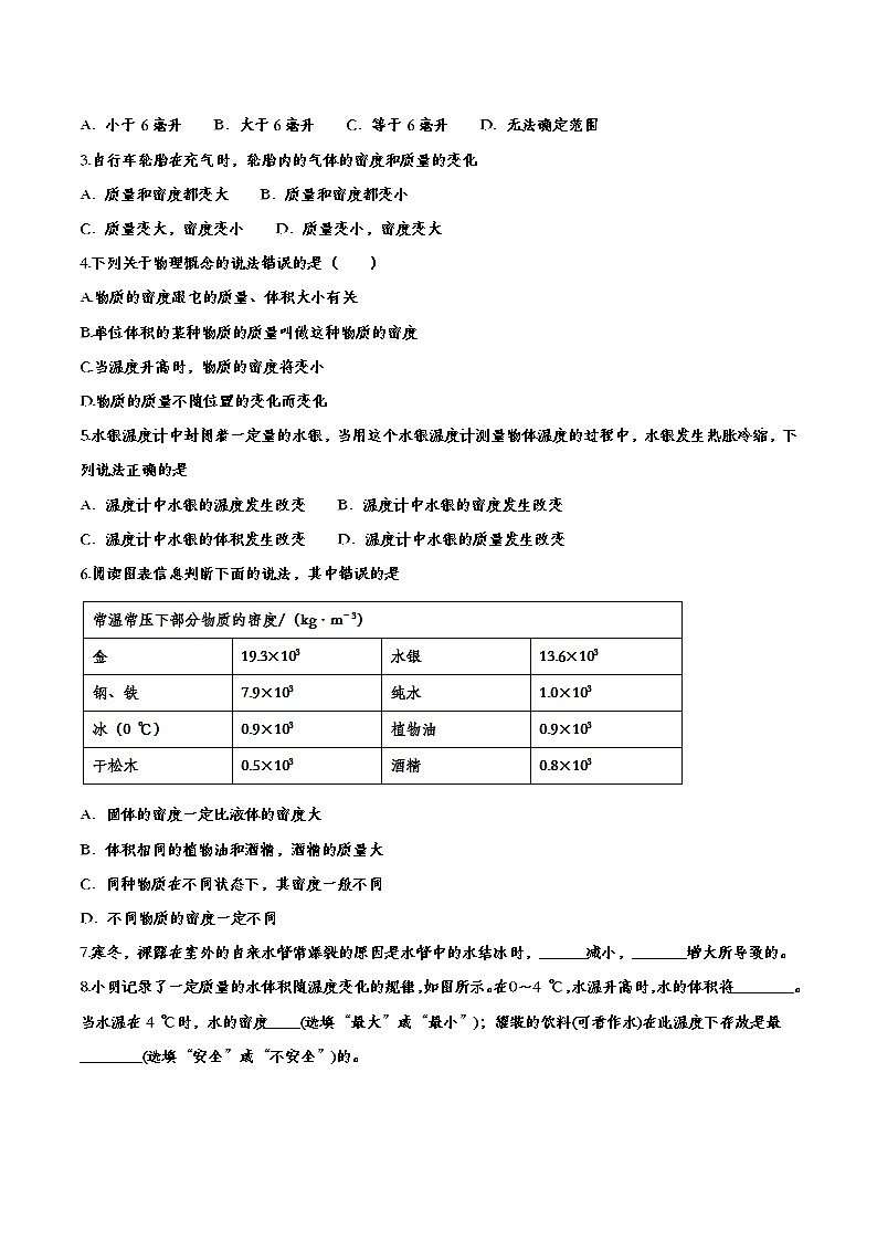 初中物理中考复习 备战2020中考物理章节强化训练——质量和密度第2页