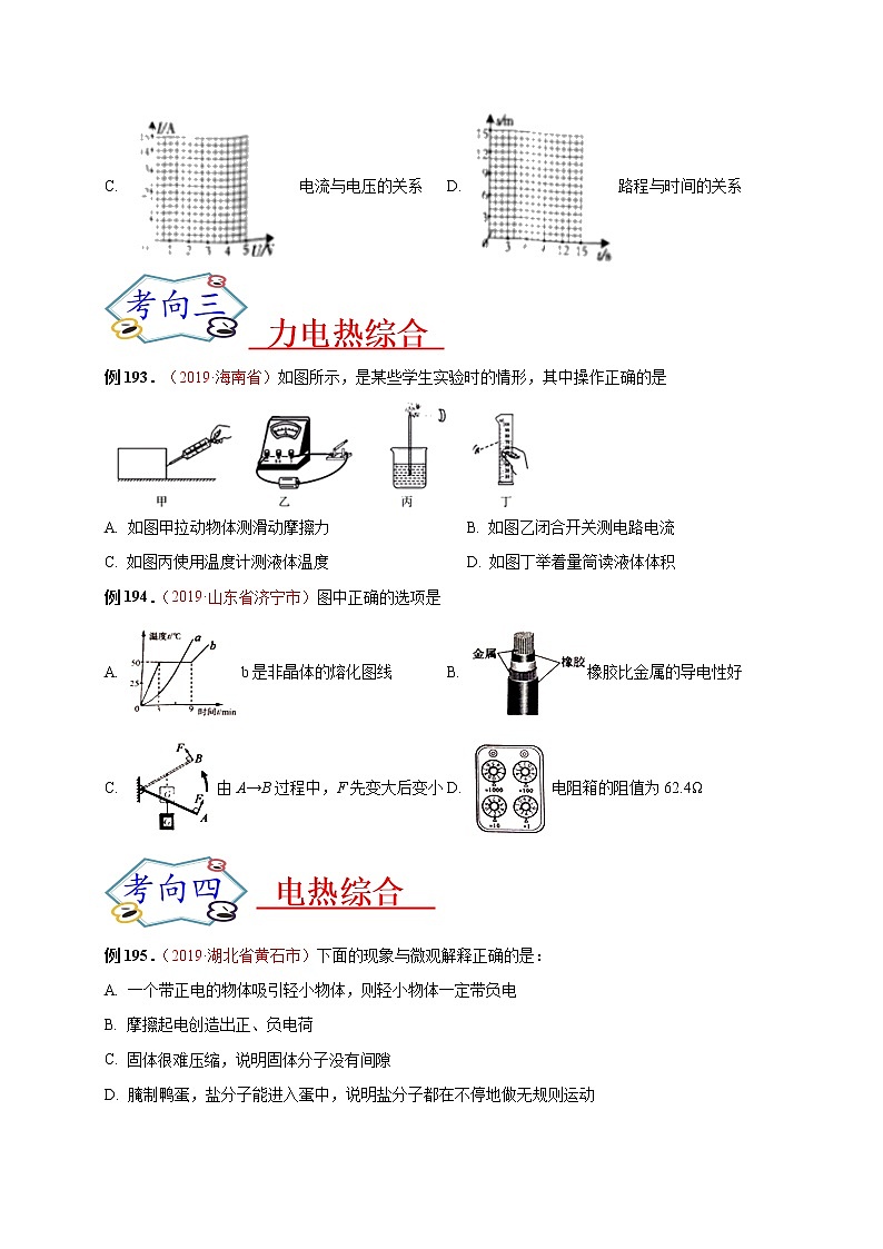 初中物理中考复习 必刷30 力、电、热、光综合(原卷版)第2页
