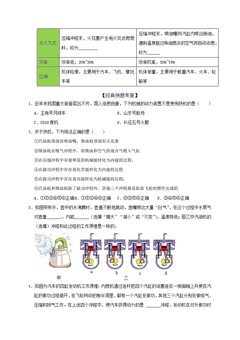 初中物理中考复习 第14章 内能的利用(原卷版)02