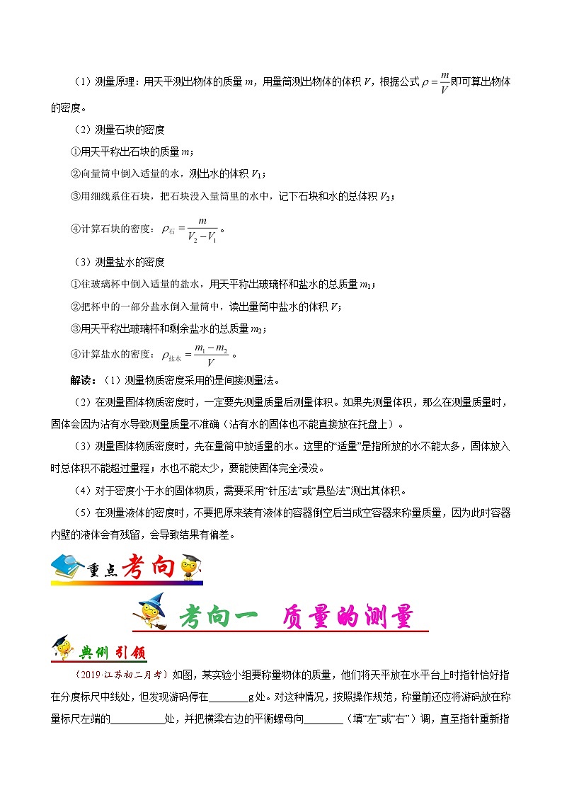 初中物理中考复习 考点10 质量和密度的测量-备战2020年中考物理考点一遍过第2页