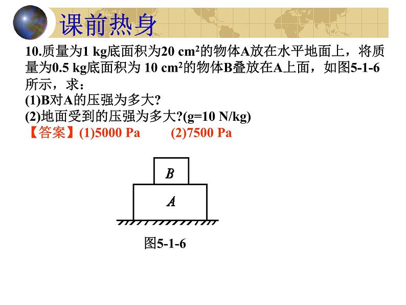 初中物理中考复习 压力和压强(物理中考复习课件)(510K)08