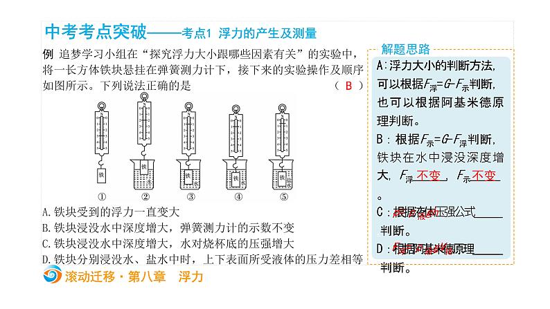 初中物理中考复习 中考物理大一轮滚动复习课件:第八章 浮力03