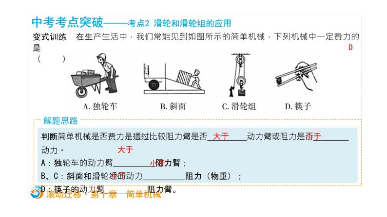 初中物理中考复习 中考物理大一轮滚动复习课件：第十章  简单机械06