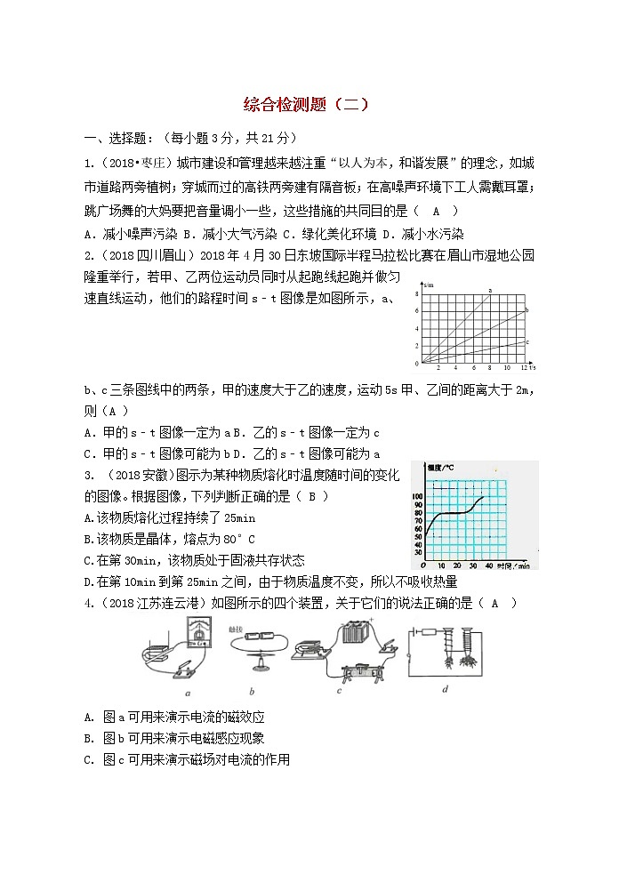 初中物理中考复习 中考物理总复习系列综合检测二第1页