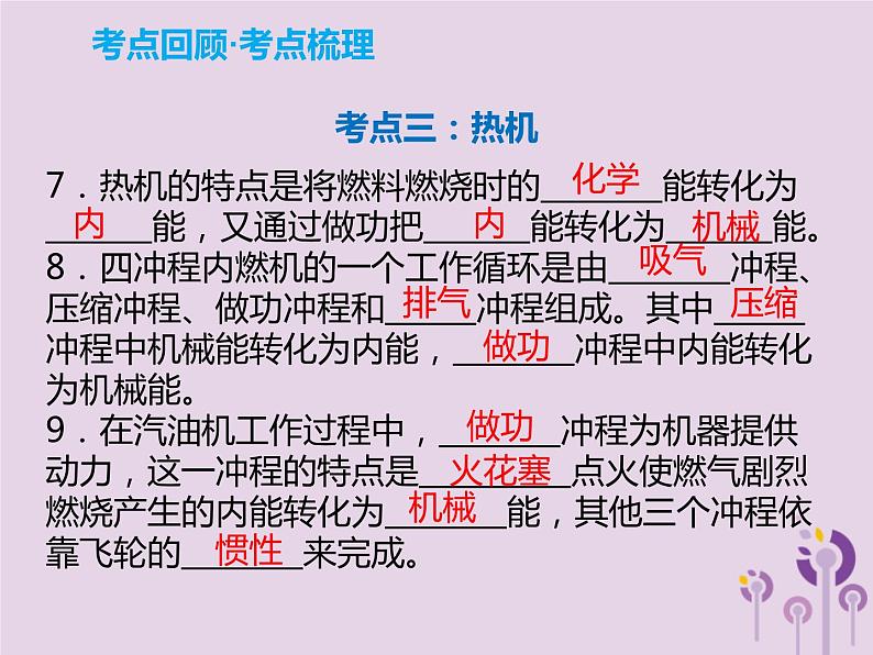 初中物理中考复习 中考物理解读总复习第一轮第三部分能量第15章内能热机课件第4页