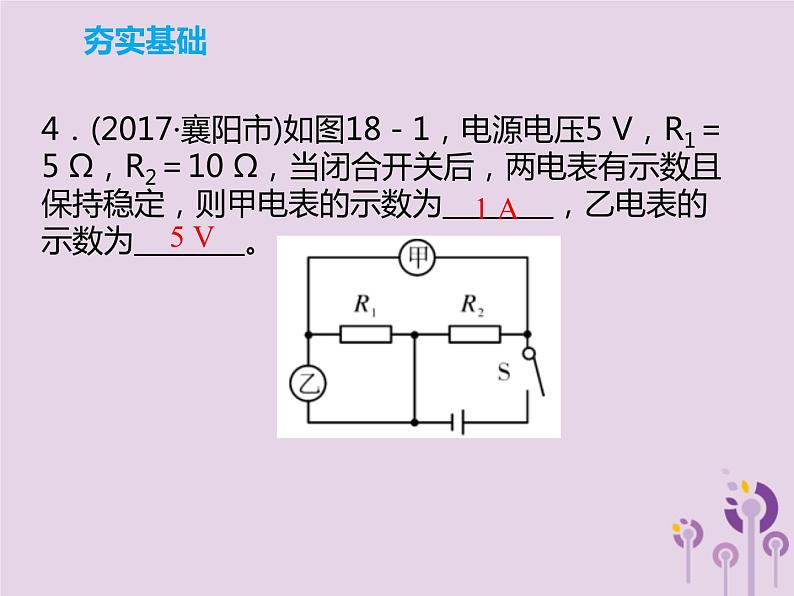 初中物理中考复习 中考物理解读总复习第一轮第四部分电与磁第18章欧姆定律课件第8页