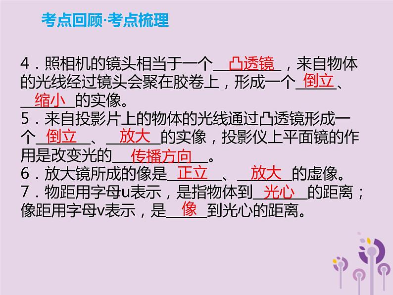 初中物理中考复习 中考物理解读总复习第一轮第一部分声光热第3章光的折射和色散透镜及其应用第2课时课件第3页
