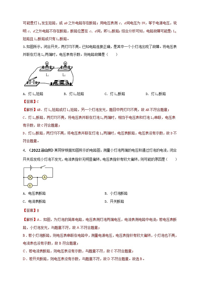 初中物理中考复习 专题15 电路故障问题(解析版)第2页