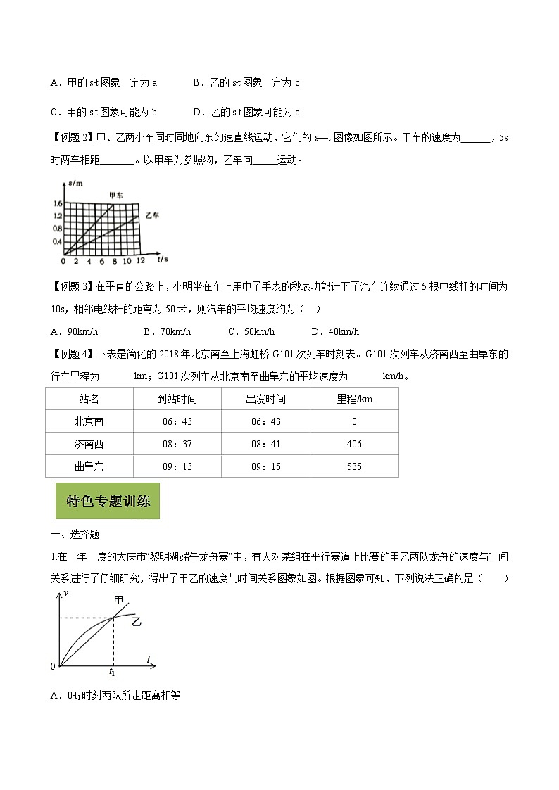 初中物理中考复习 专题15 速度问题(原卷版)第2页