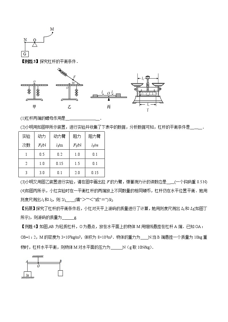 初中物理中考复习 专题19 杠杆问题(原卷版)第3页