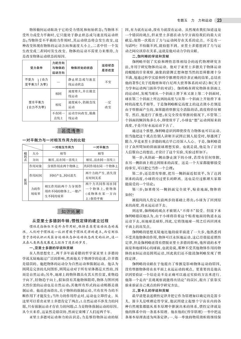 初中物理中考复习 专题五 力 力和运动第3页