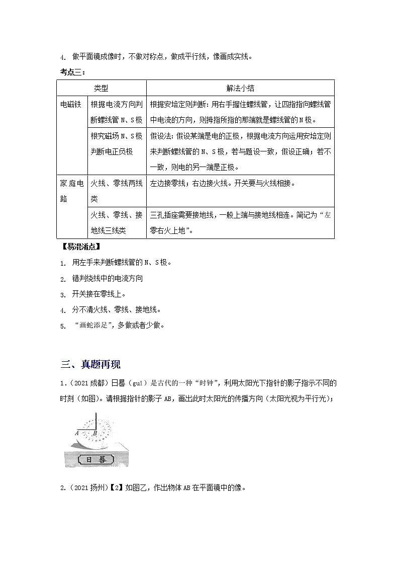 备战2023年物理新中考二轮复习热点透析 疑难点拨01 力学、光学、电磁学作图题(原卷版)第3页