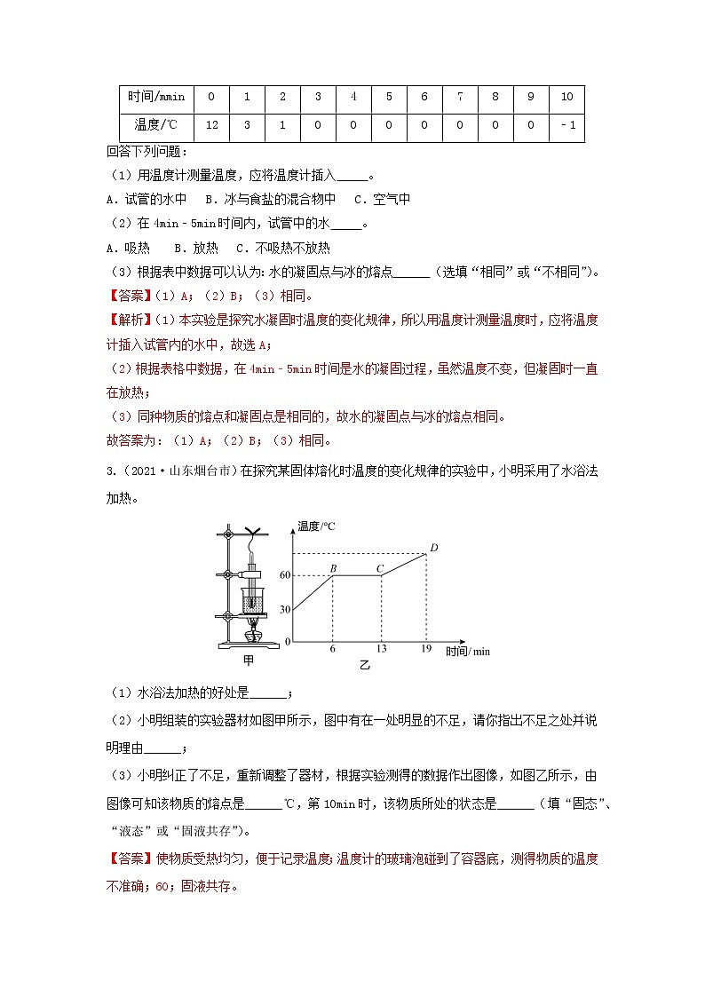 备战2023年物理新中考二轮复习热点透析疑难点拨03 晶体熔化规律实验探究(解析版)第3页