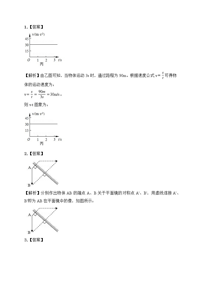 2023年人教版中考物理专题复习——八年级全册作图题专题答案第2页
