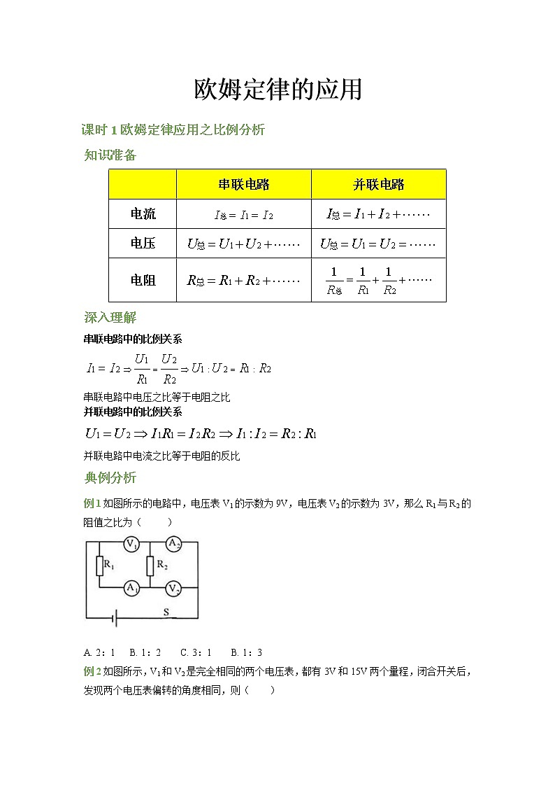 物理中考苏科版<<欧姆定律的应用>>01