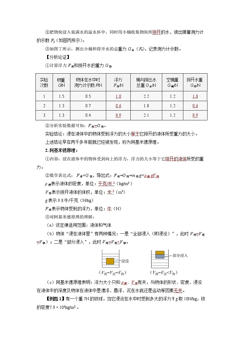 人教版八下物理 10.2 阿基米德原理 课件+教案+导学案+同步练习+内嵌视频03