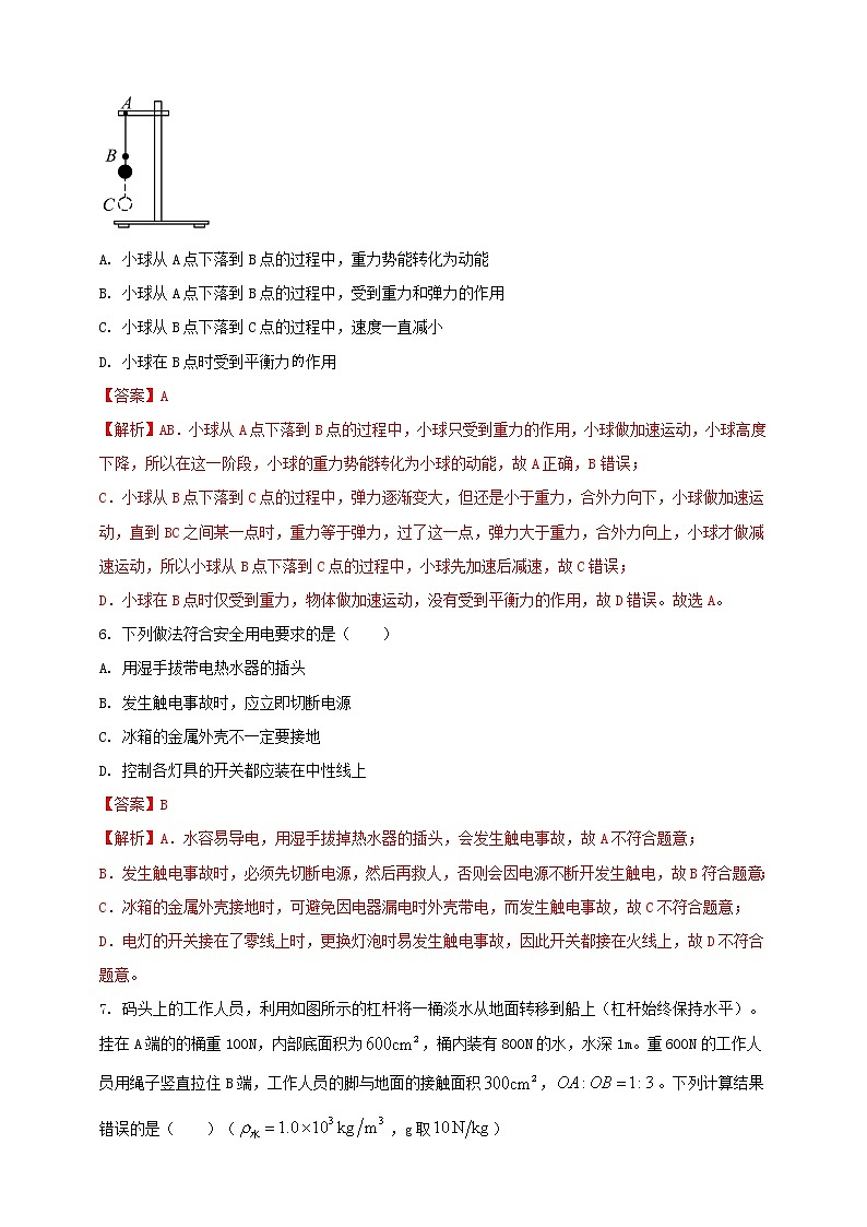 2023年初中學(xué)業(yè)水平考試一模精品物理試卷（四川省專用）（解析版） 第3頁