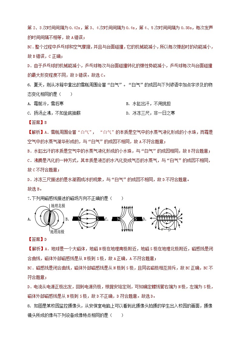 2023年初中學(xué)業(yè)水平考試一模精品物理試卷（山西省專用）（解析版） 第3頁