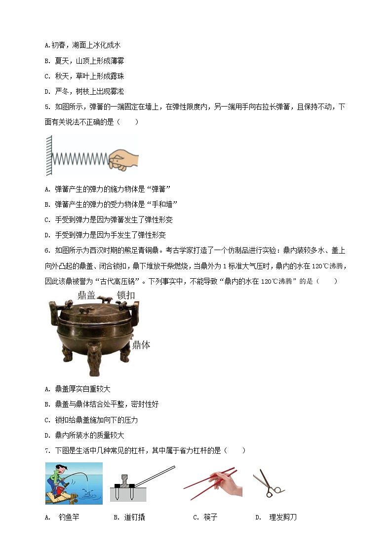 2023年初中學(xué)業(yè)水平考試一模精品物理試卷（江蘇省專(zhuān)用）（原卷版）第2頁(yè)