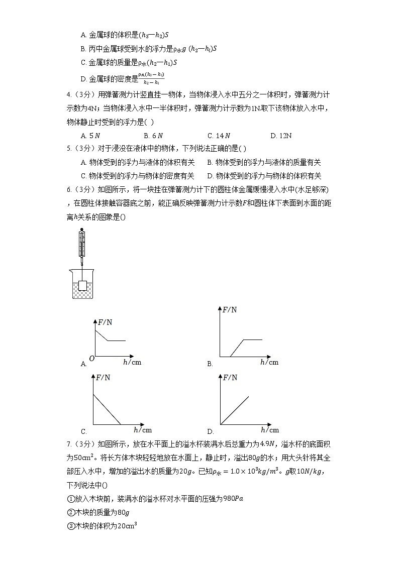 人教版物理八年級下冊《10.2 阿基米德原理》2023年同步練習卷第2頁