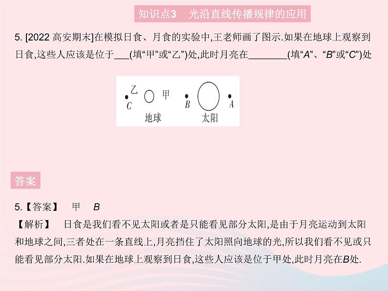 2023八年级物理上册第四章光现象第一节光的反射课时1光的直线传播作业课件新版沪科版第8页