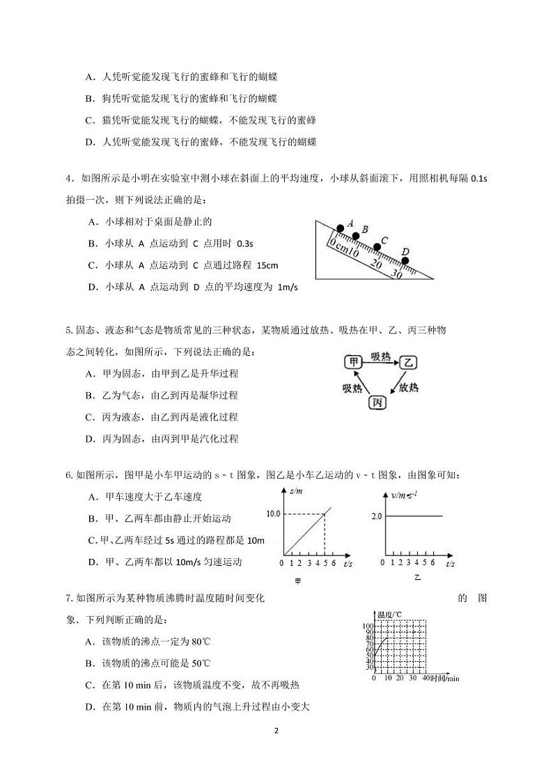 广东省广州市天河明珠中英文学校2022-2023学年八年级上学期1月期末物理试题(无答案)第2页
