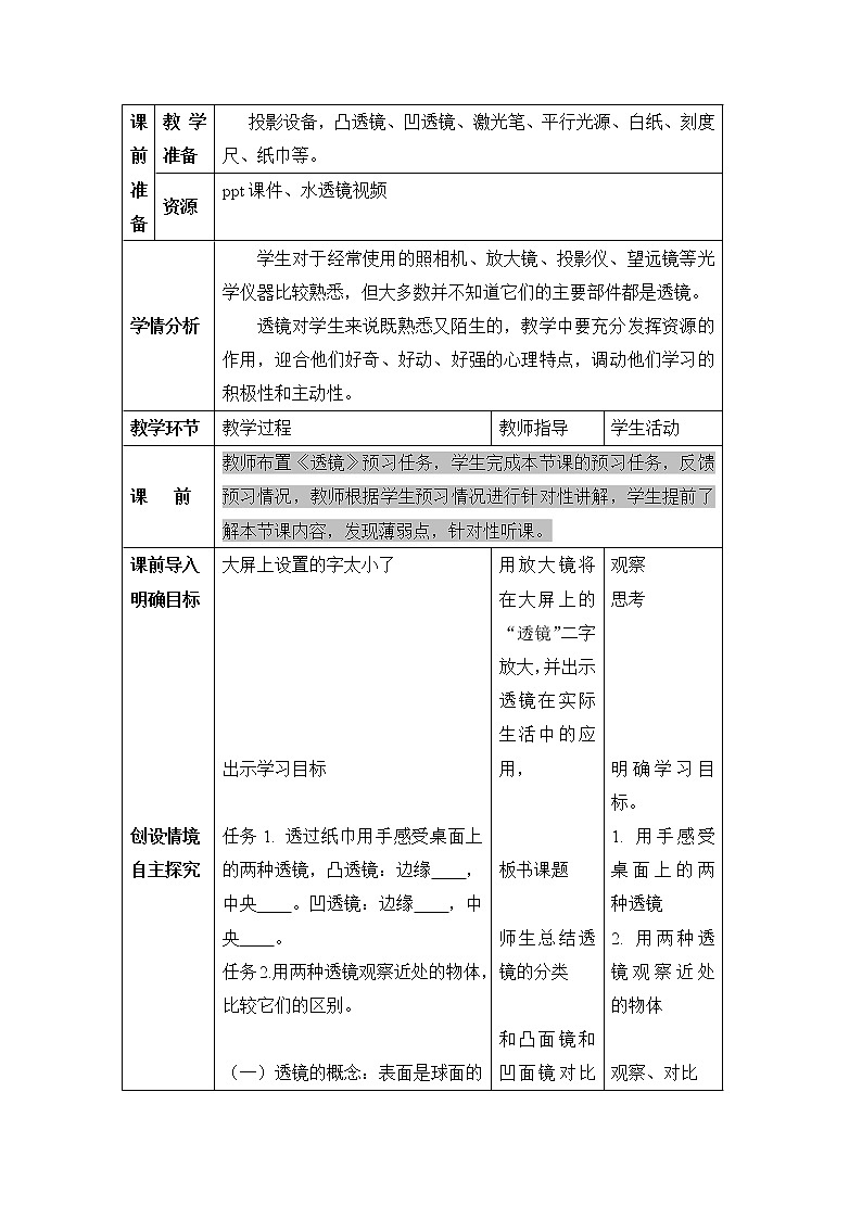 第6章 常见的光学仪器 第1节 透镜 教案第2页