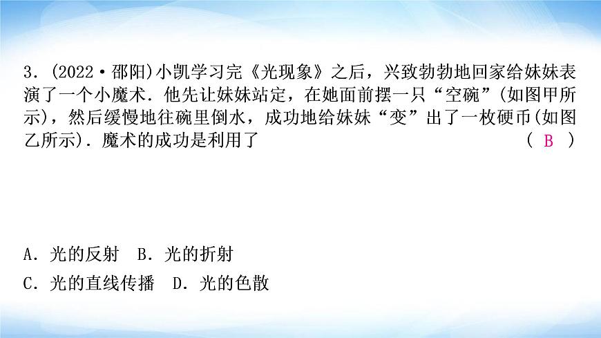 中考物理復(fù)習(xí)第2講光現(xiàn)象作業(yè)課件第4頁