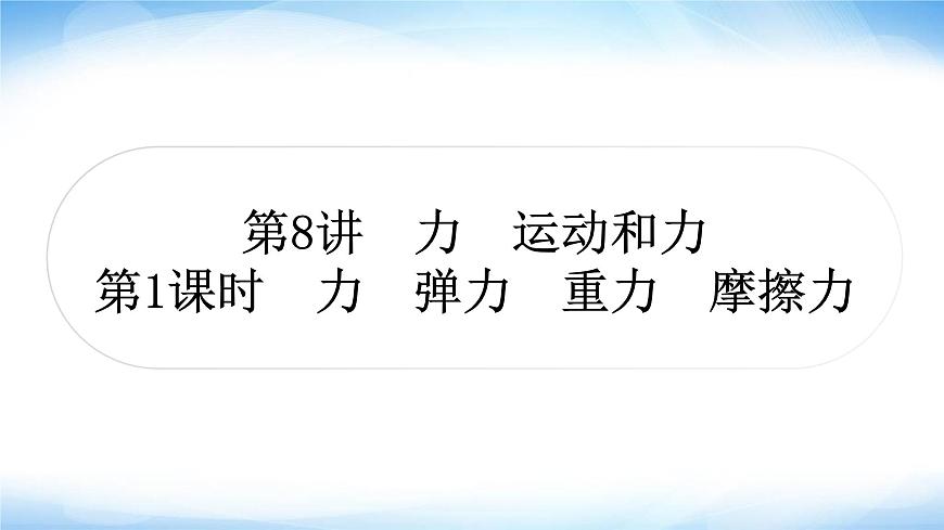中考物理復(fù)習第8講力運動和力第1課時力彈力重力摩擦力作業(yè)課件第1頁