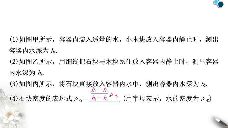 滬科版中考物理總復(fù)習(xí)專(zhuān)題1浮力法測(cè)密度課件第3頁(yè)