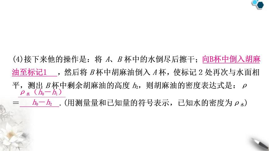 滬科版中考物理總復(fù)習(xí)專(zhuān)題1浮力法測(cè)密度課件第8頁(yè)