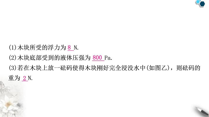 滬科版中考物理總復(fù)習(xí)專題密度、壓強(qiáng)、浮力的綜合計算課件第6頁