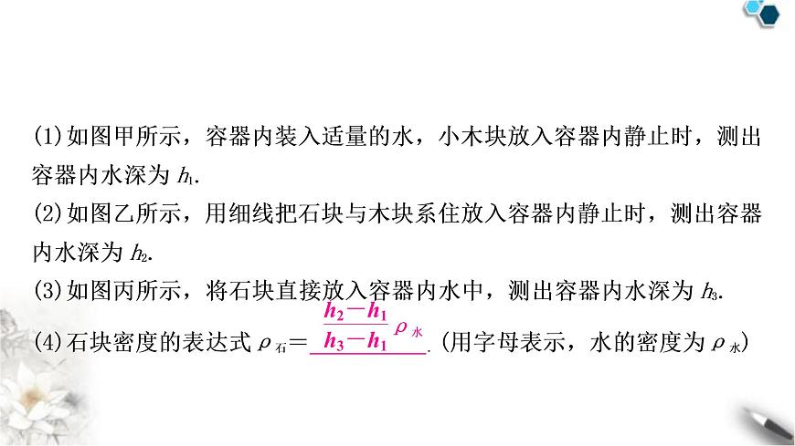 滬粵版中考物理復(fù)習(xí)專題1浮力法測密度作業(yè)課件第3頁