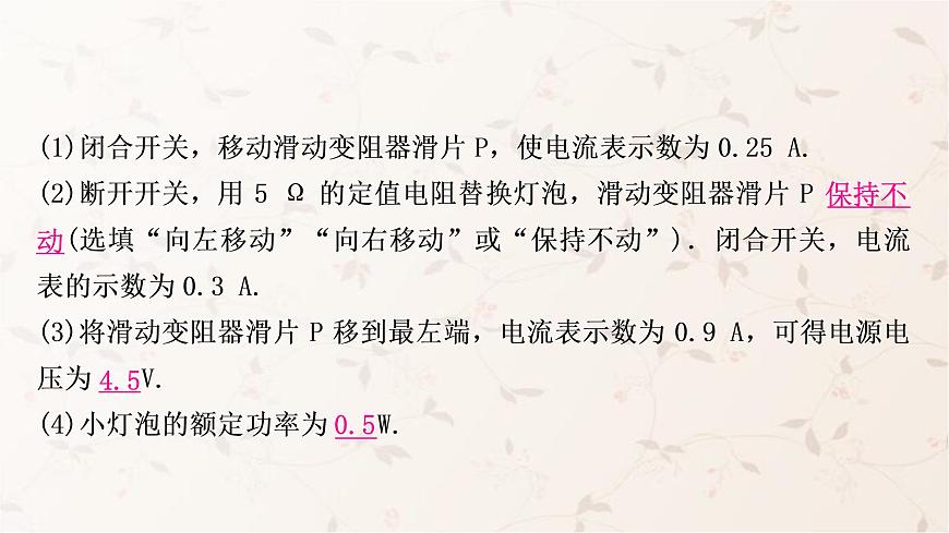 人教版中考物理復(fù)習(xí)專題7特殊方法測(cè)量小燈泡的電功率作業(yè)課件第3頁(yè)