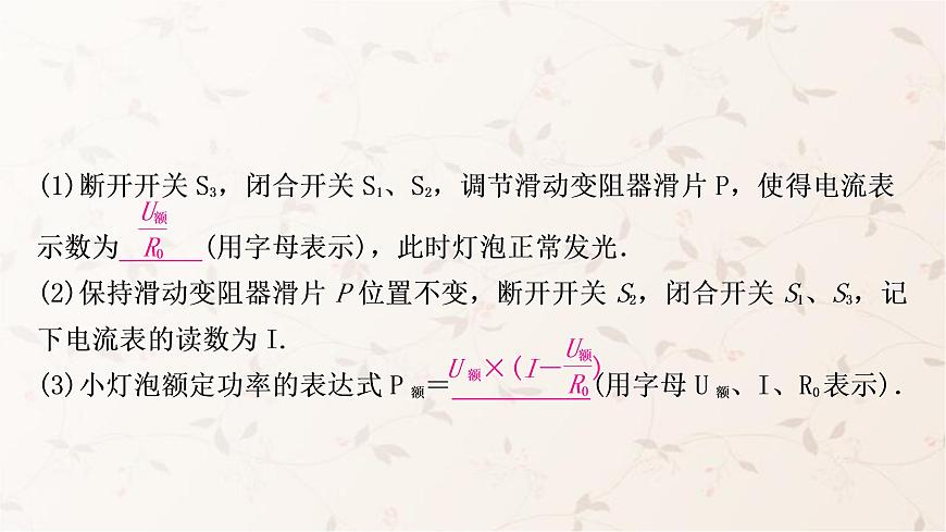 人教版中考物理復(fù)習(xí)專題7特殊方法測(cè)量小燈泡的電功率作業(yè)課件第5頁(yè)