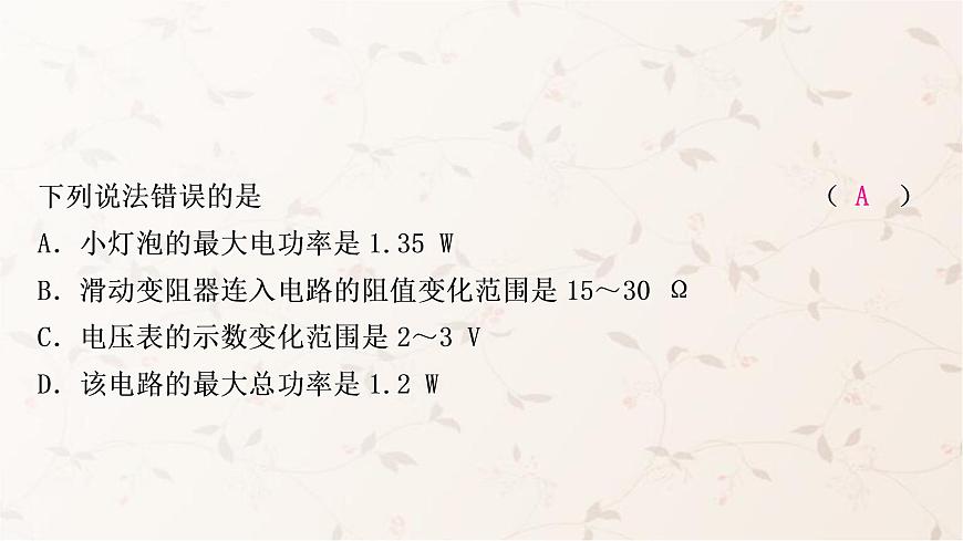 人教版中考物理復(fù)習(xí)專題9極值、范圍類相關(guān)計算作業(yè)課件第3頁