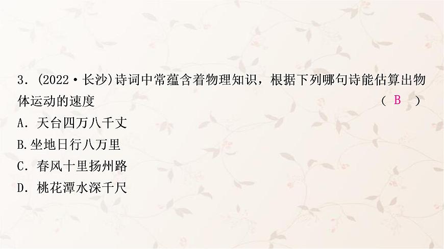 人教版中考物理復習第1講機械運動作業(yè)課件第5頁