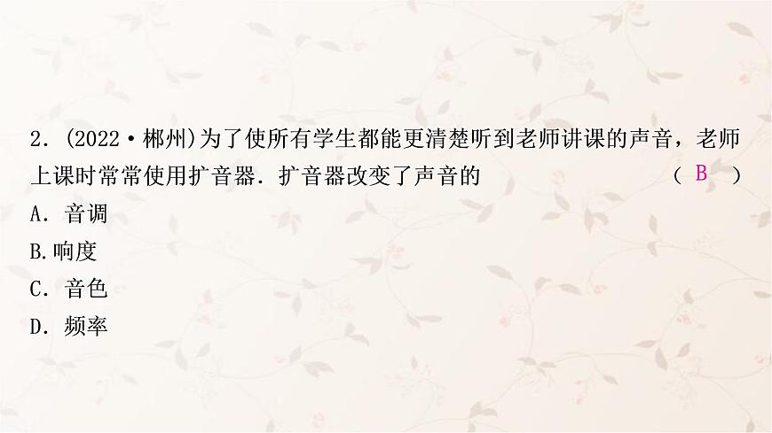 人教版中考物理復(fù)習(xí)第2講聲現(xiàn)象作業(yè)課件第3頁(yè)